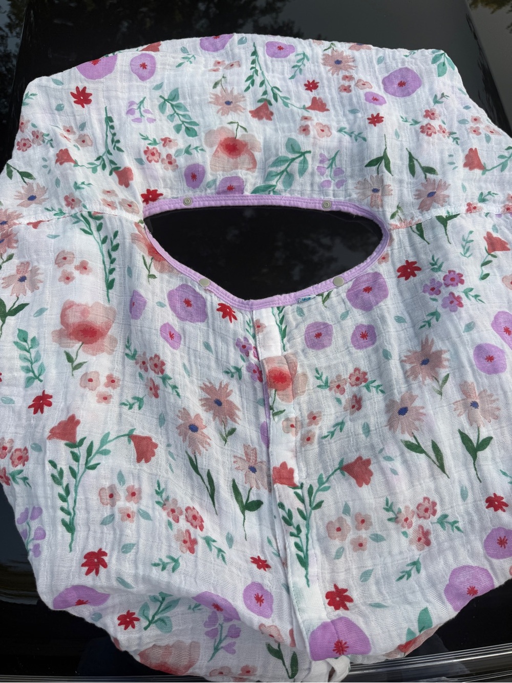 Little Unicorn Floral Muslin Car Seat Canopy Cover Magnetic Cotton